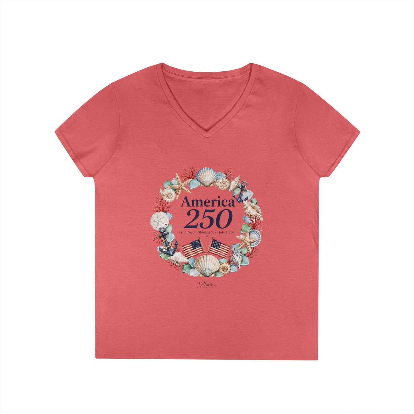 Women's America 250 · V-Neck Shirt · Nautical · Semiquincentennial Tee