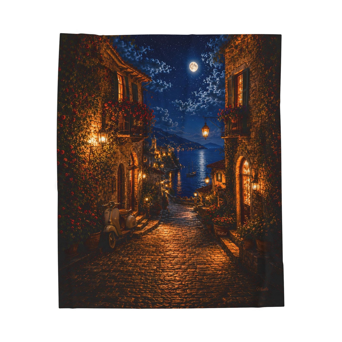 Moonlit Amalfi Nest — Immersive Seek-and-Find Blanket