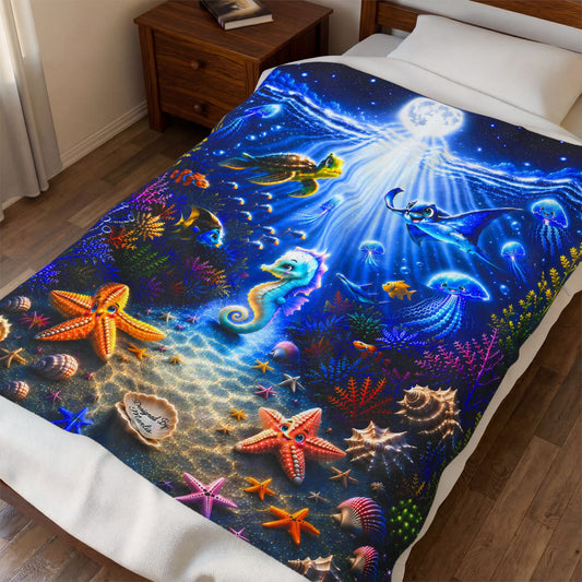 Ocean Friends Glo Immersive Seek-and-Find Blanket – "Adventue Nest" Interactive Wearable Art Throw