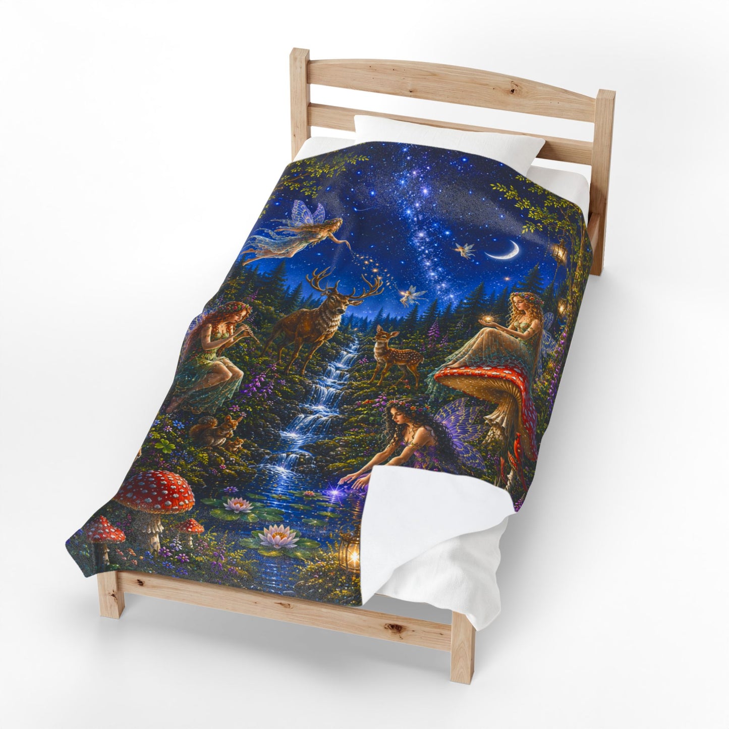 Enchanted Forest Fairy Tale Velveteen Plush Throw