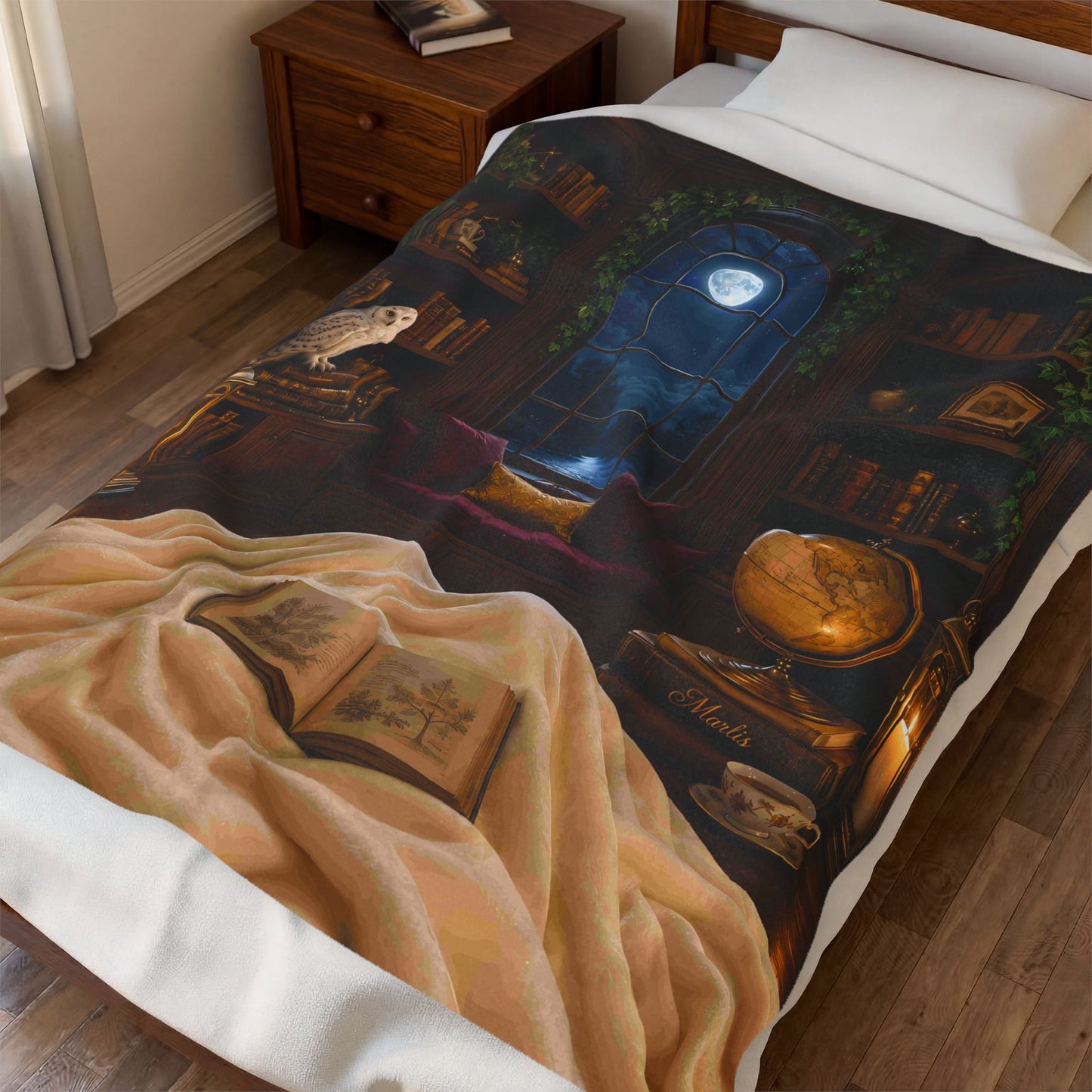 Moonlit Library Nest — Immersive Seek-and-Find Blanket