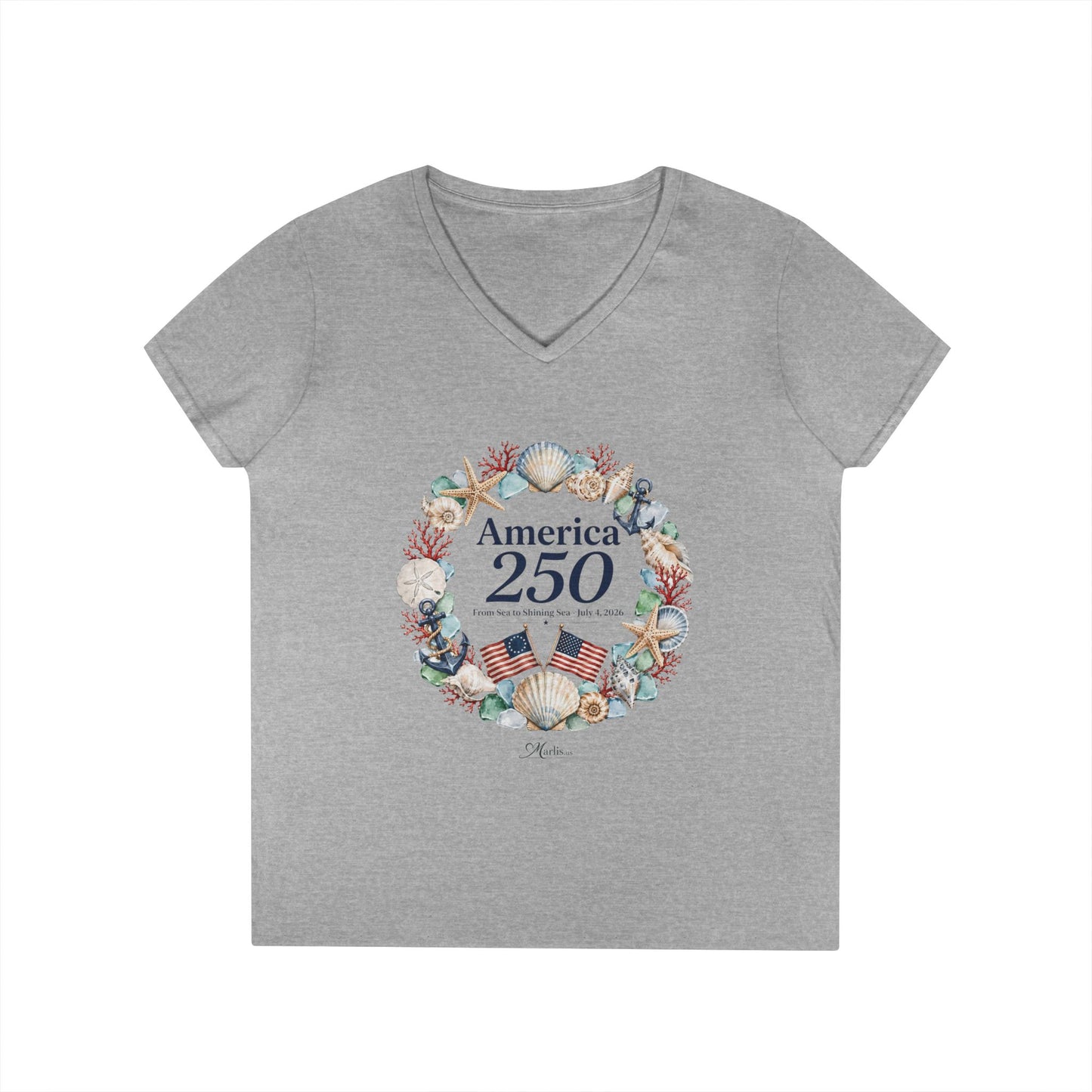Women's America 250 · V-Neck Shirt · Nautical · Semiquincentennial Tee