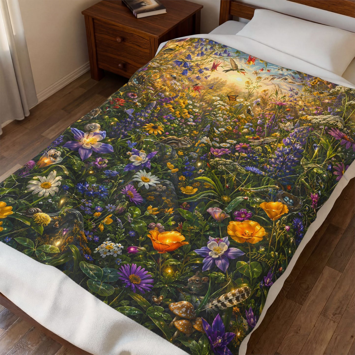 Wildflower Nest Immersive Seek-and-Find Blanket – "Wildflower Nest" Interactive Wearable Art Throw