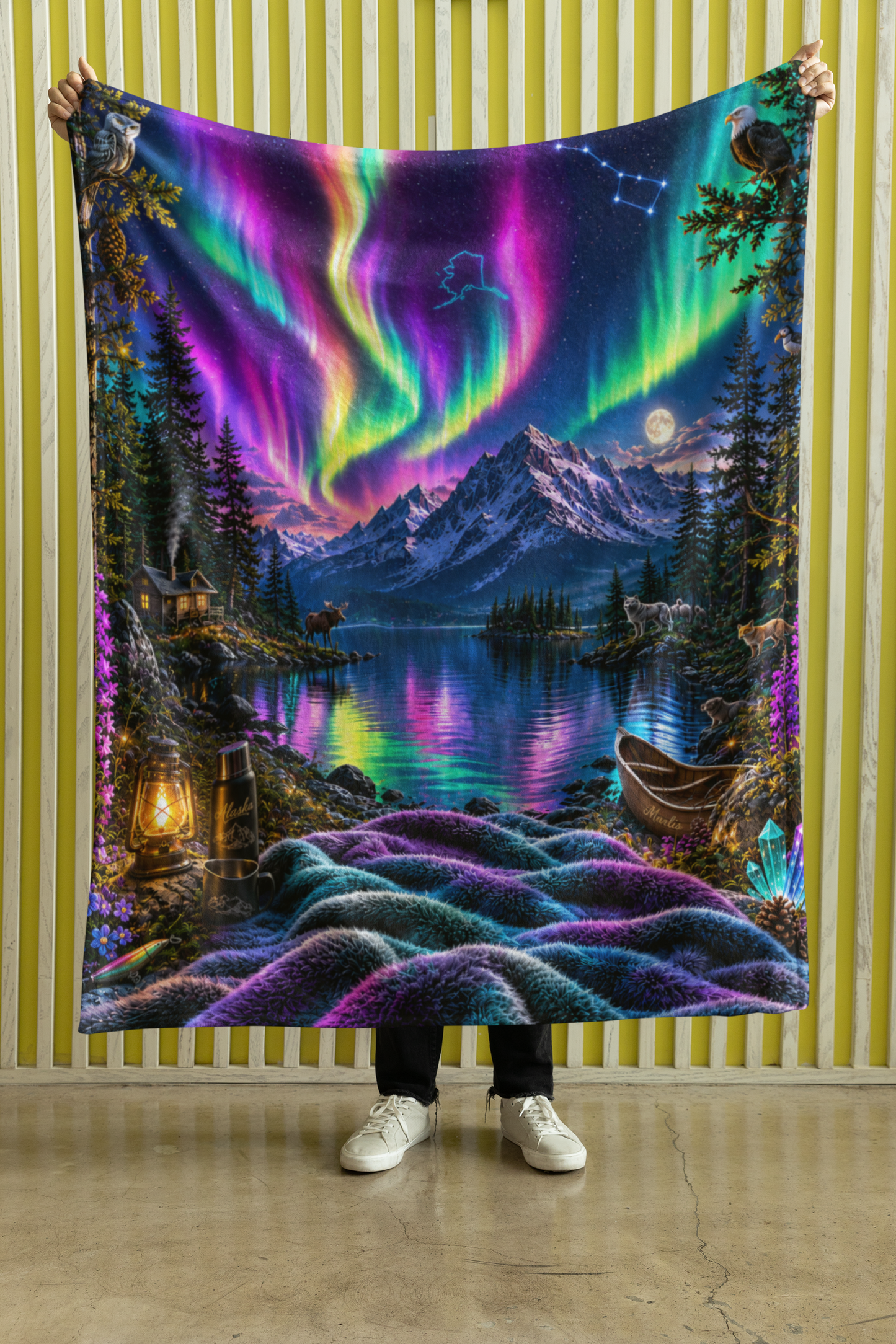 Alaska Lights Glo Nest — Oversized Immersive Seek-and-Find Blanket
