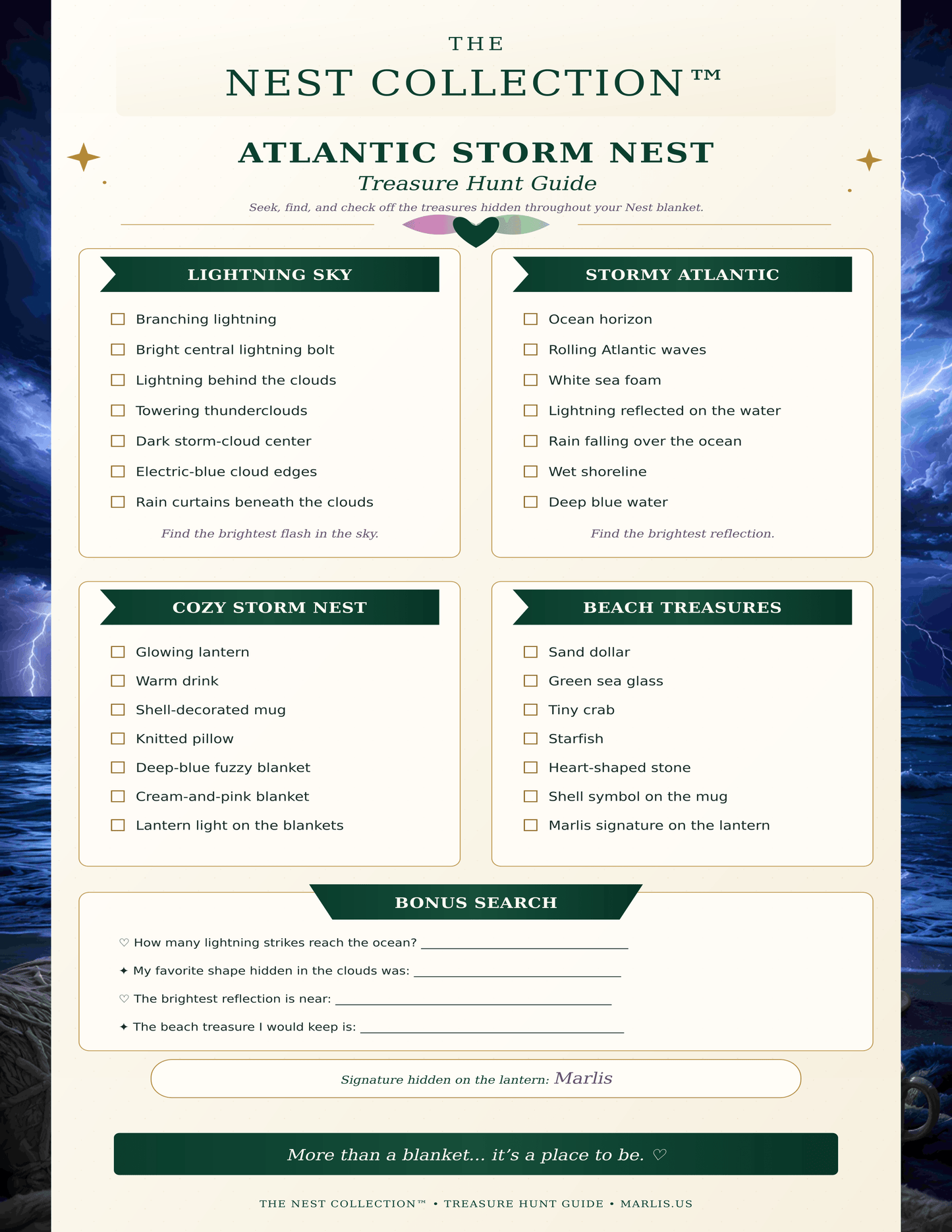 Atlantic Storm Nest — Immersive Seek-and-Find Blanket