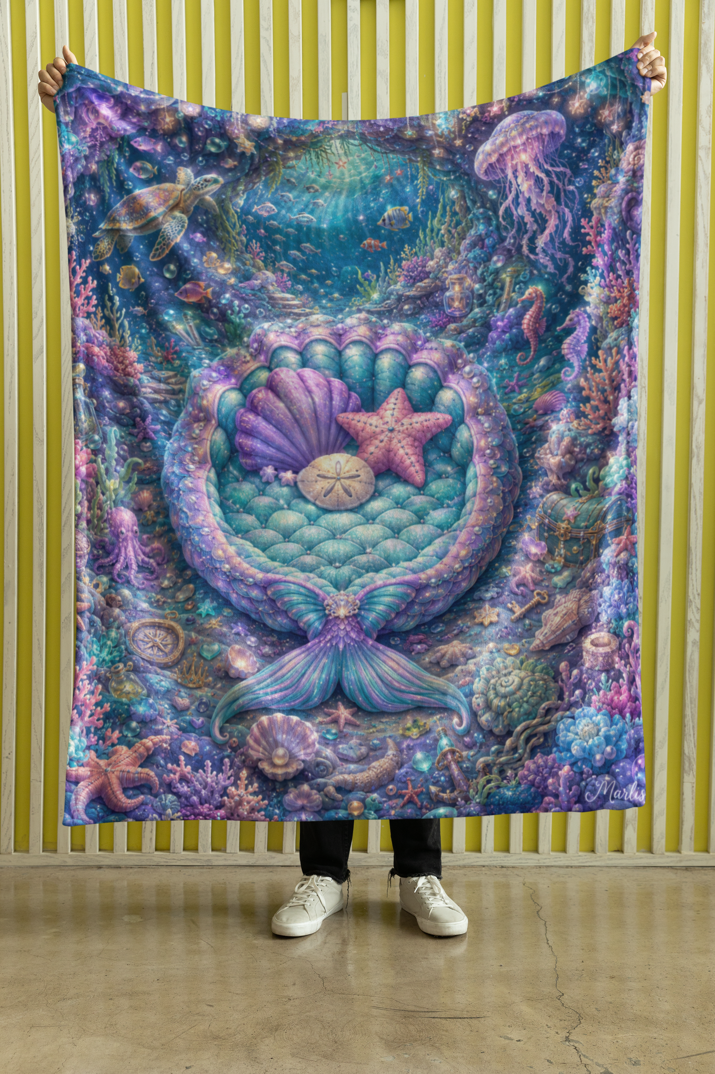 Mermaid Grotto Glo Nest — Immersive Seek-and-Find Blanket