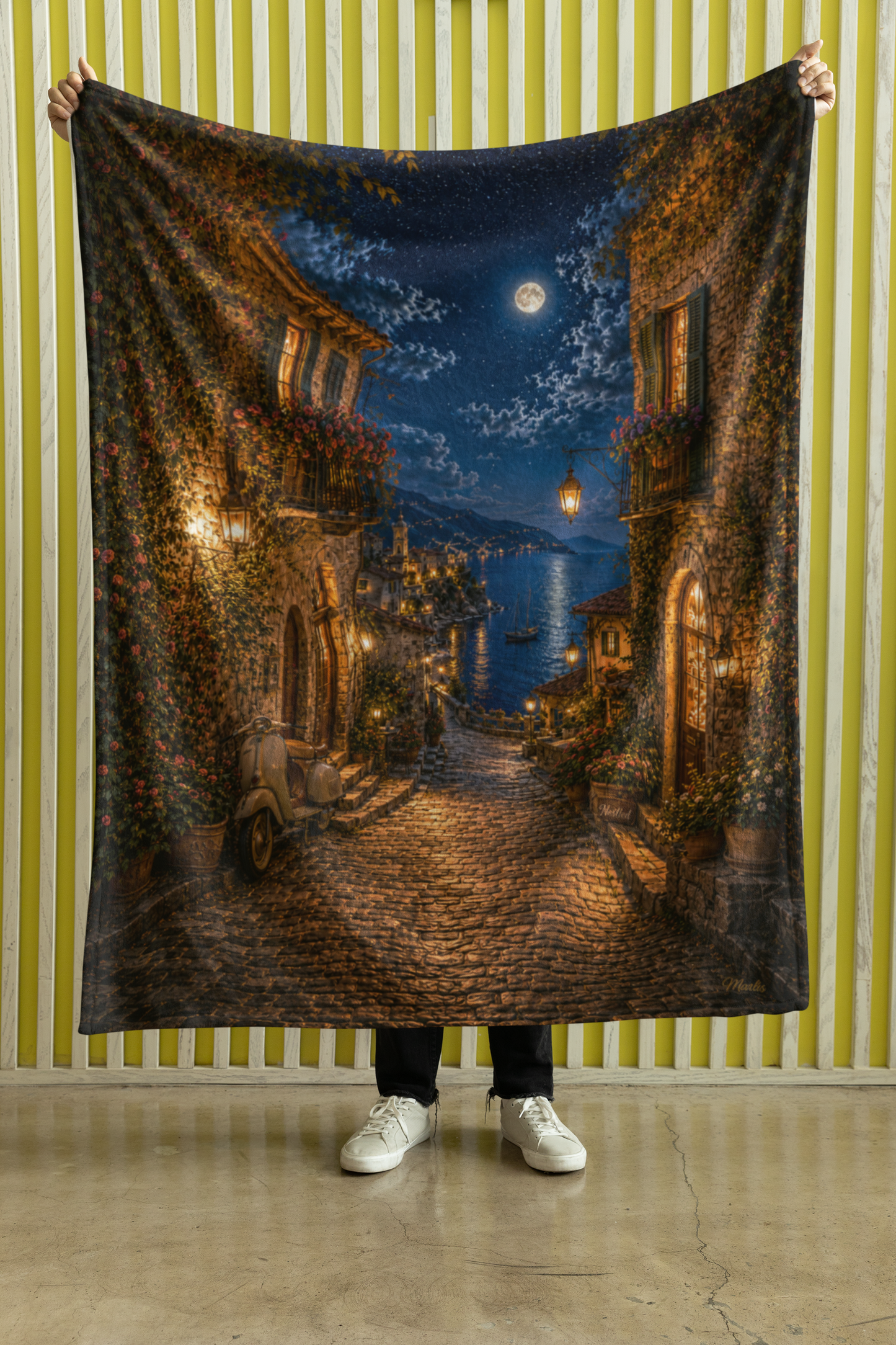 Moonlit Amalfi Nest — Immersive Seek-and-Find Blanket