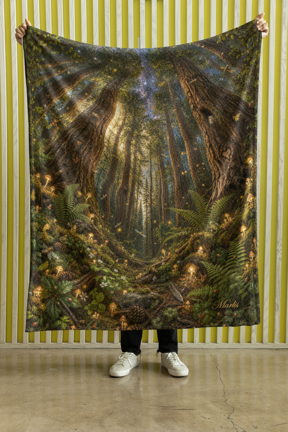 Redwood Cathedral Nest — Oversized Immersive Seek-and-Find Blanket