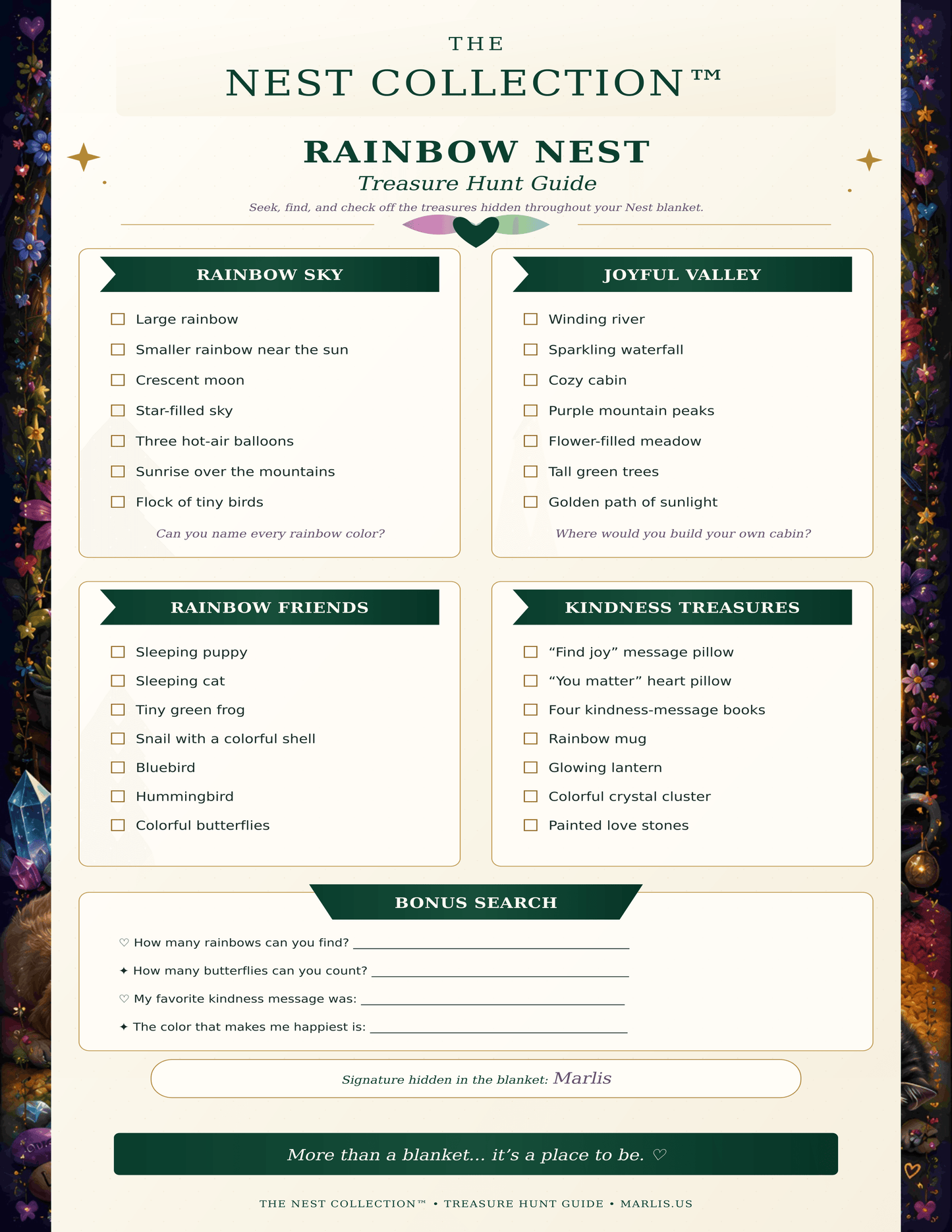 Rainbow Nest — Oversized Immersive Seek-and-Find Blanket