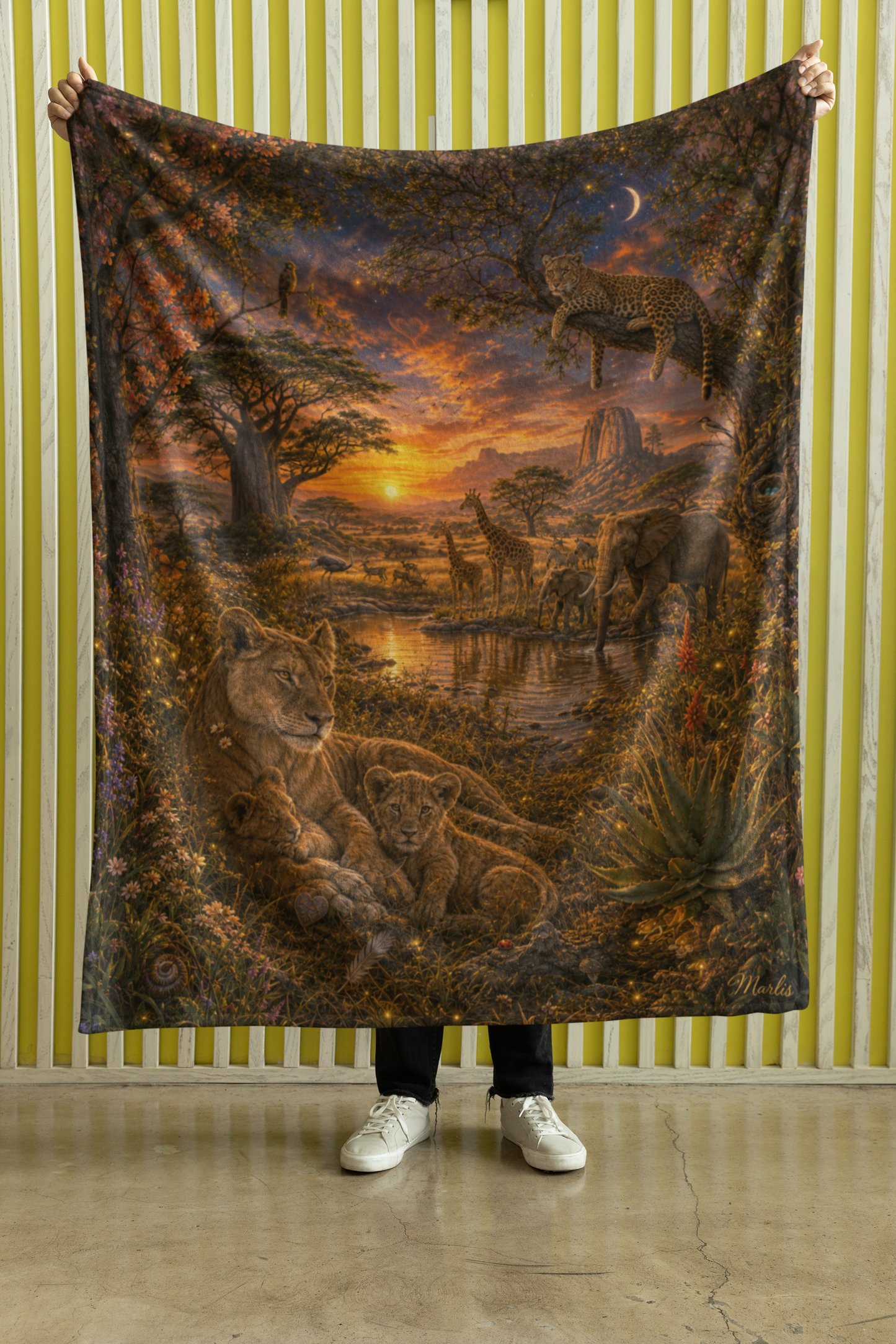 Safari Sunset Nest — Immersive Seek-and-Find Blanket