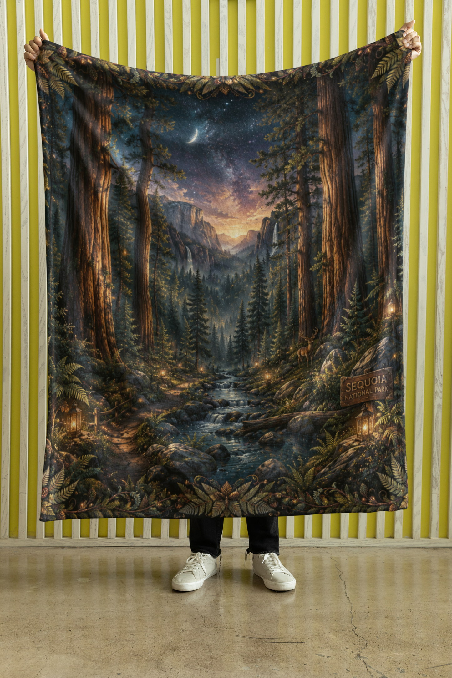 Sequoia Sunset Nest — Oversized Immersive Seek-and-Find Blanket