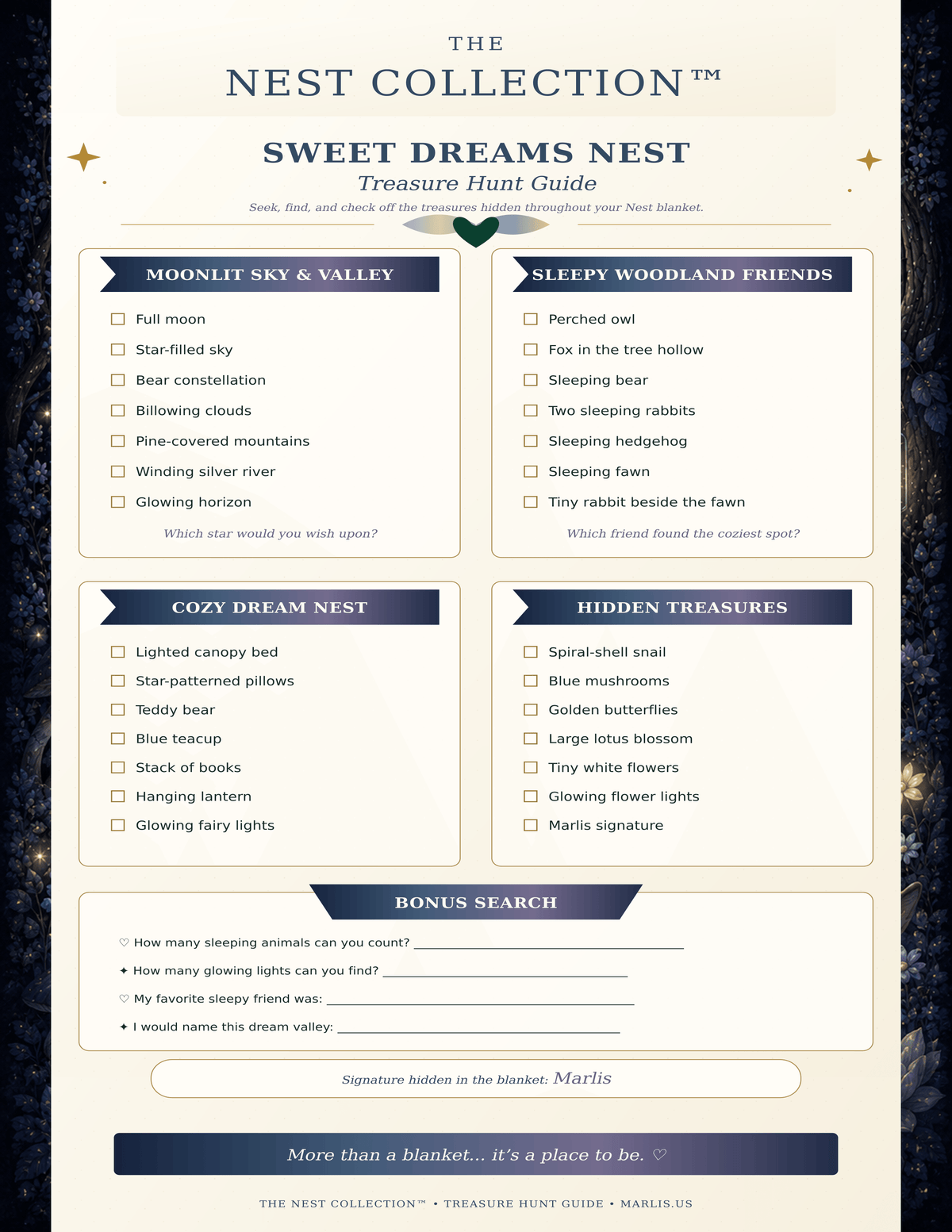 Sweet Dreams Nest — Immersive Seek-and-Find Blanket