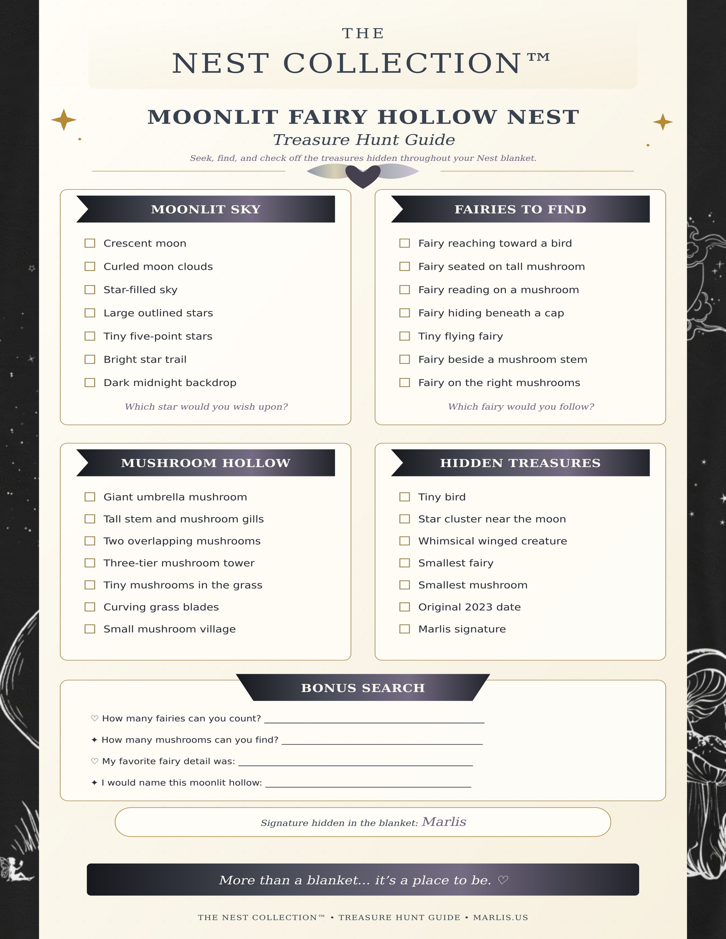 Moonlit Fairy Hollow Nest™ — Immersive Seek-and-Find Blanket