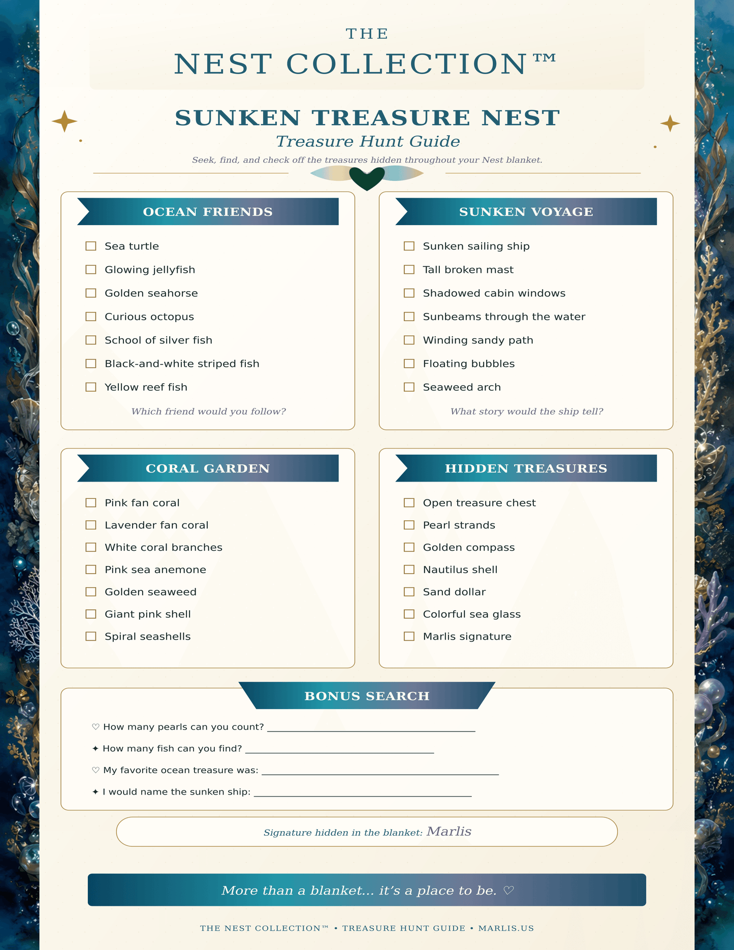Sunken Treasure Nest — Oversized Immersive Seek-and-Find Blanket